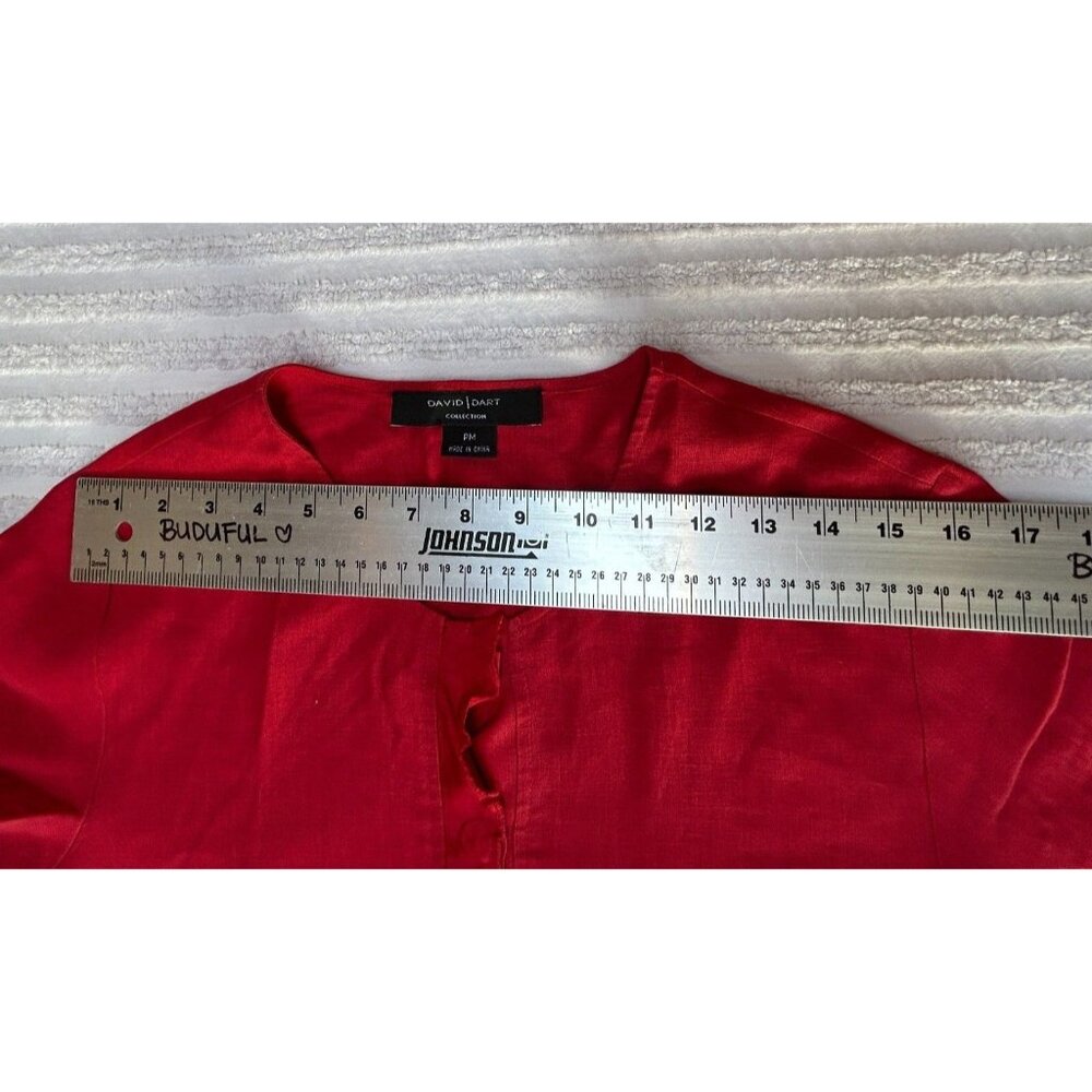 David Dart Collection Button Down Linen Shirt Blo… - image 5